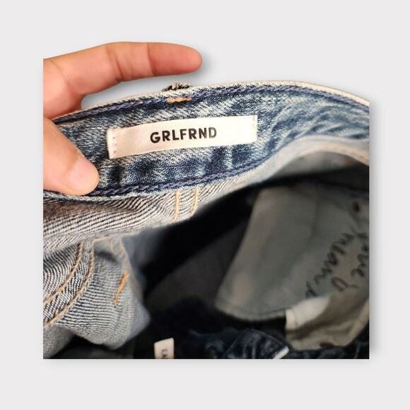 GRLFRND Womens Karolina High Rise Skinny Blue Jeans 29 Premium Denim Distressed - Picture 6 of 7